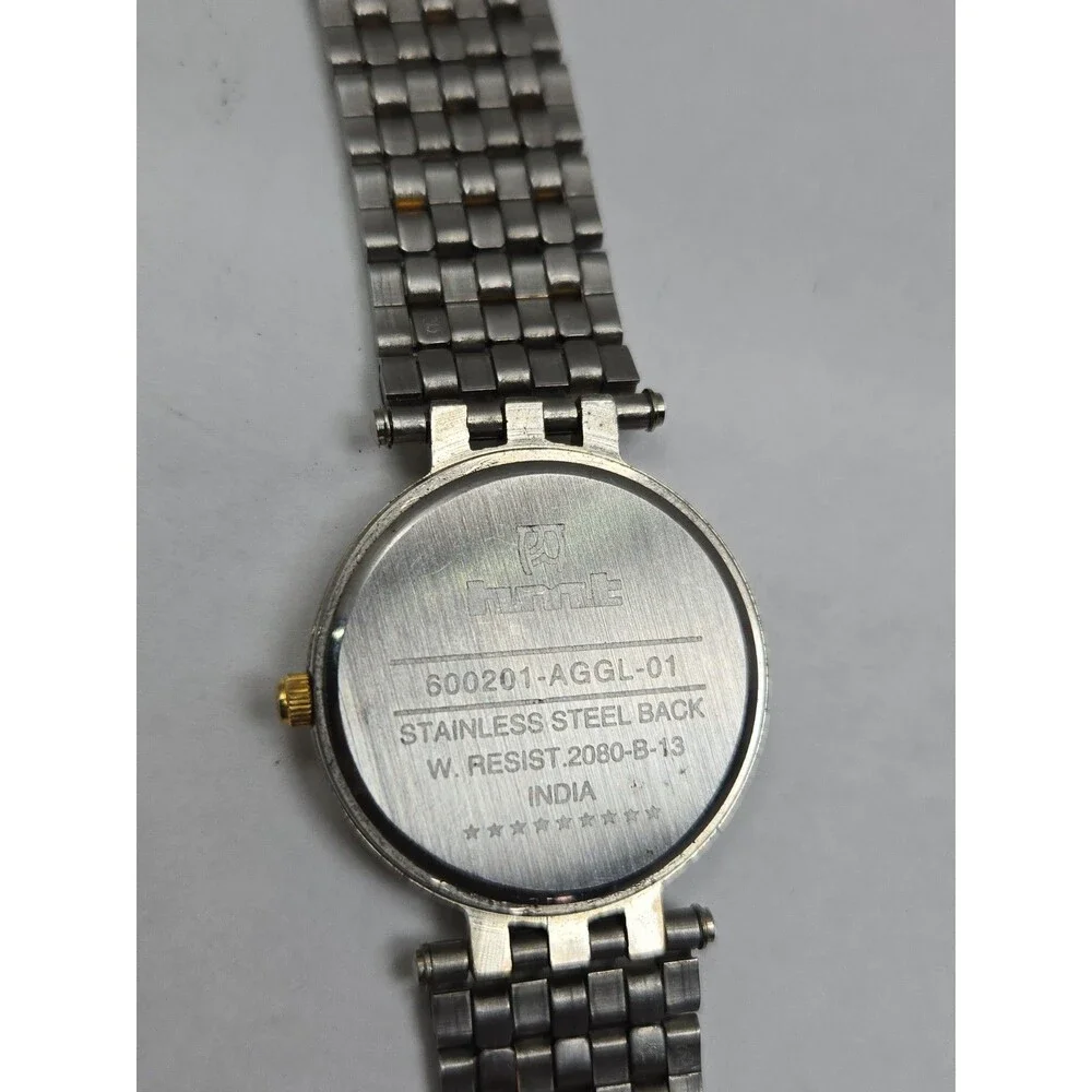 Vintage HMT Swarna Quartz Gold Silver Two Tone Gold 31mm Watch New Battery